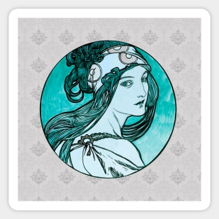 Alphonse Mucha Girl with a Twist mug,coffee mug,t-shirt,pin,tapestry,notebook,tote,phone cover,pillow Sticker